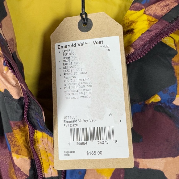 Prana Vest Emerald Valley‎ Fall Daze Multicolor Puffer Full Zip Hooded Down Warm - Picture 5 of 7